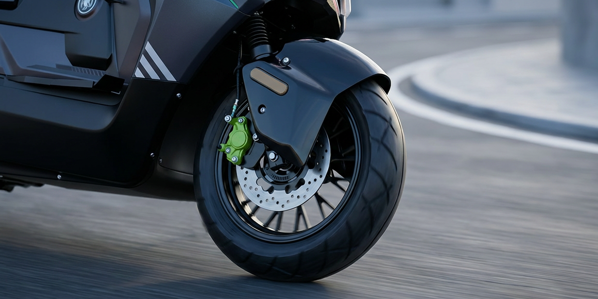 Wide Front Tire with Disc Brake