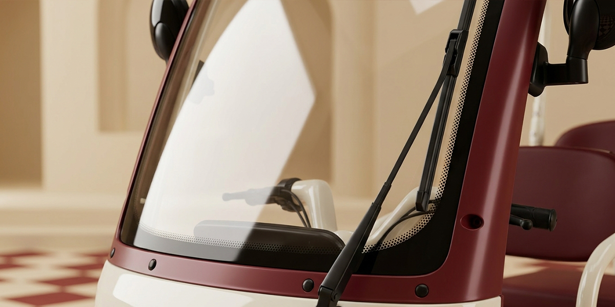 Windshield with Wiper